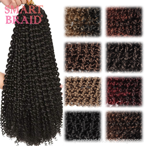 Passion Twist Hair 18 Inch Water Wave Synthetic Braids For Passion Twist Crochet Braiding Hair Goddess Locs Long Bohemian Locs